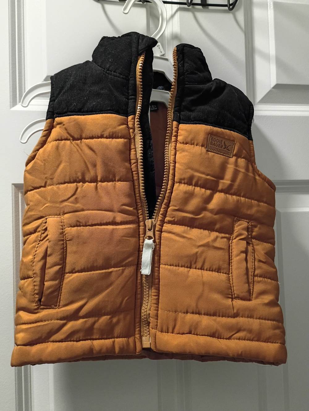Eddie Bauer Kids Quilted Puffer Vest in Brown and Black